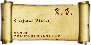 Krajcsa Viola névjegykártya